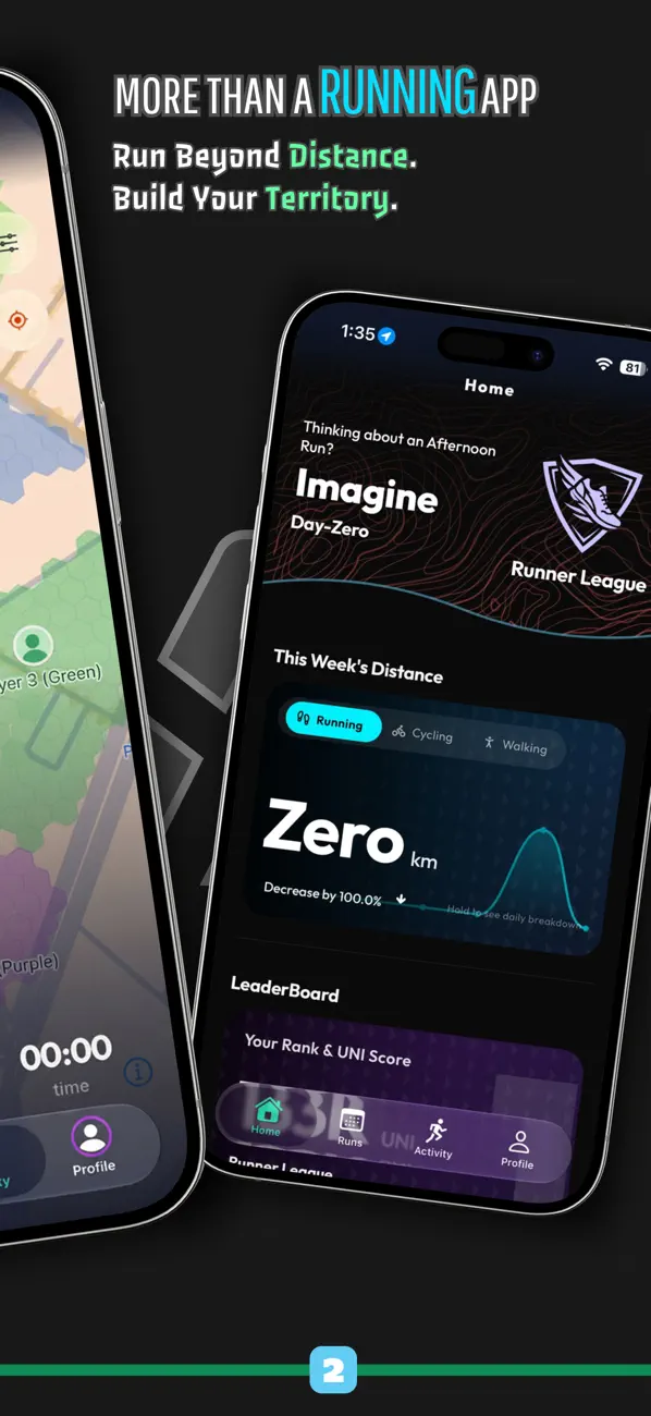 Runiverse app showing activity progress